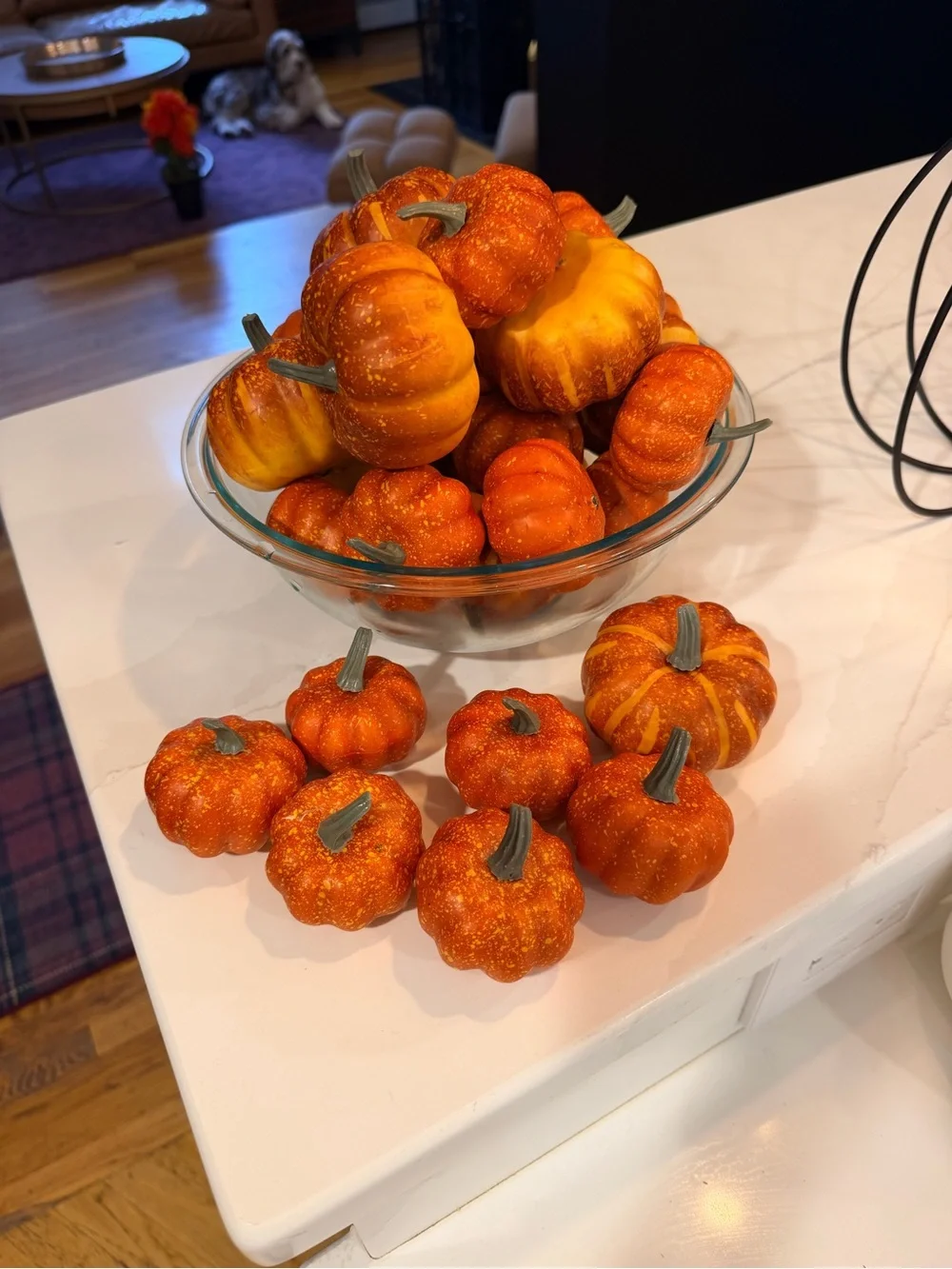Target Orange Glitter Mini Pumpkins - Fall Faux Floral Accents